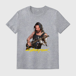 Мужская футболка Джонни Cyberpunk2077 Johnny с гитарой