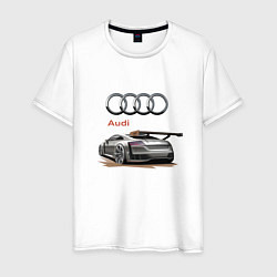 Футболка хлопковая мужская Audi Racing team, цвет: белый