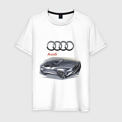 Футболка хлопковая мужская Audi Concept, цвет: белый