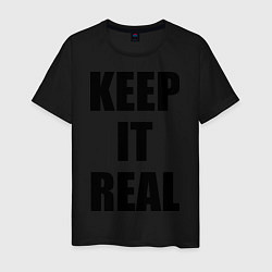 Футболка хлопковая мужская Keep it real, цвет: черный