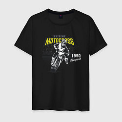 Футболка хлопковая мужская Motocross Мотокросс, цвет: черный