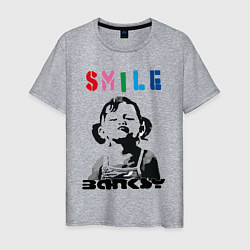 Мужская футболка BANKSY SMILE девочка улыбается