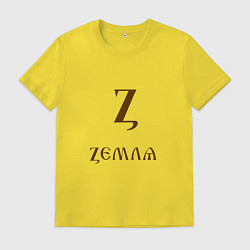 Футболка хлопковая мужская Буква кириллицы Z- земля, цвет: желтый