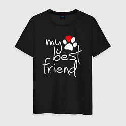 Футболка хлопковая мужская My best friend - Мой лучший друг, цвет: черный