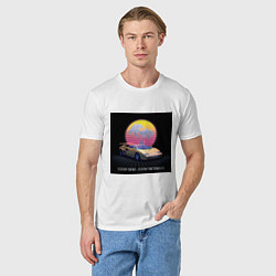 Футболка хлопковая мужская Stay Rad, Stay Retro Retrowave, цвет: белый — фото 2