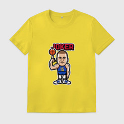 Футболка хлопковая мужская Nikola Jokic, цвет: желтый