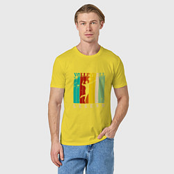 Футболка хлопковая мужская Volleyball Color, цвет: желтый — фото 2