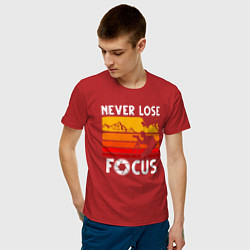Футболка хлопковая мужская Never lose focus, цвет: красный — фото 2