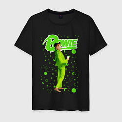 Футболка хлопковая мужская David Bowie in a Green Suit, цвет: черный