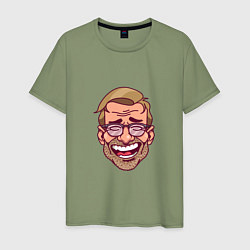 Футболка хлопковая мужская Klopp Smile, цвет: авокадо