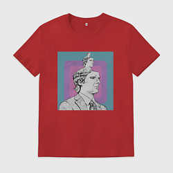 Футболка хлопковая мужская Разделение 2022, цвет: красный