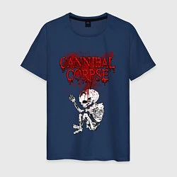 Футболка хлопковая мужская Cannibal Corpse skeleton, цвет: тёмно-синий