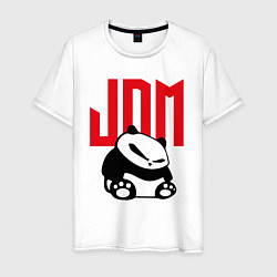 Футболка хлопковая мужская JDM Panda Japan Симпатяга, цвет: белый