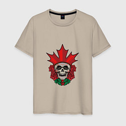 Футболка хлопковая мужская Canada Skull, цвет: миндальный