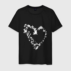 Футболка хлопковая мужская Сердце в крестах Белое Коллекция Get inspired! Z-h, цвет: черный