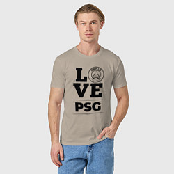 Футболка хлопковая мужская PSG Love Классика, цвет: миндальный — фото 2