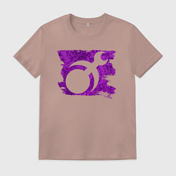 Футболка хлопковая мужская Знак Слаанеш пятно, цвет: пыльно-розовый