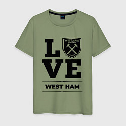 Футболка хлопковая мужская West Ham Love Классика, цвет: авокадо