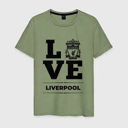 Футболка хлопковая мужская Liverpool Love Классика, цвет: авокадо