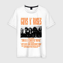 Футболка хлопковая мужская GUNS-N-ROSES АФИША, цвет: белый