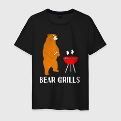 Футболка хлопковая мужская Bear Grills Беар Гриллс, цвет: черный