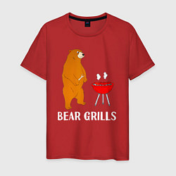 Футболка хлопковая мужская Bear Grills Беар Гриллс, цвет: красный