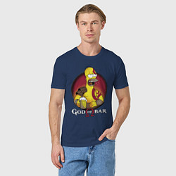 Футболка хлопковая мужская Homer god of bar, цвет: тёмно-синий — фото 2