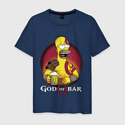 Футболка хлопковая мужская Homer god of bar, цвет: тёмно-синий