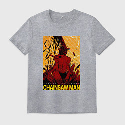 Футболка хлопковая мужская CHAINSAW MAN DENJI, цвет: меланж