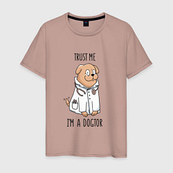 Мужская футболка Trust me im a dogtor Верь мне я догтор