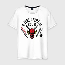 Футболка хлопковая мужская Hellfire Club Stranger Things 4, цвет: белый