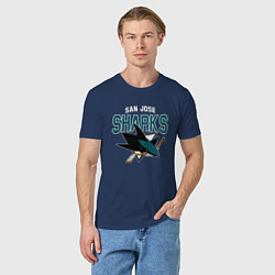 Футболка хлопковая мужская SAN JOSE SHARKS NHL, цвет: тёмно-синий — фото 2