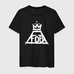 Футболка хлопковая мужская Fall Out Boy FOB logo, цвет: черный