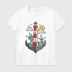 Мужская футболка Маяк Якорь Lighthouse Anchor