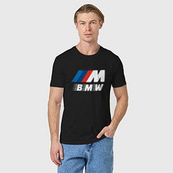 Футболка хлопковая мужская BMW BMW FS, цвет: черный — фото 2