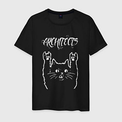Футболка хлопковая мужская Architects Рок кот, цвет: черный