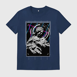 Футболка хлопковая мужская Antique sculptures Neon Sight, цвет: тёмно-синий
