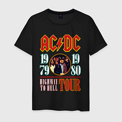 Футболка хлопковая мужская ACDC HIGHWAY TO HELL TOUR, цвет: черный