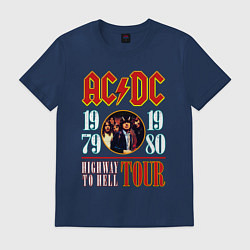 Футболка хлопковая мужская ACDC HIGHWAY TO HELL TOUR, цвет: тёмно-синий