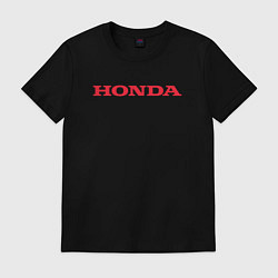 Футболка хлопковая мужская HONDA ХОНДА LOGO спина, цвет: черный