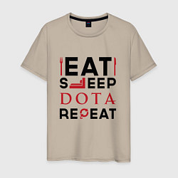 Мужская футболка Надпись: Eat Sleep Dota Repeat