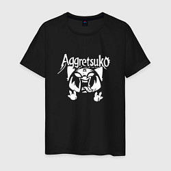 Футболка хлопковая мужская Рэцуко арт Aggretsuko, цвет: черный