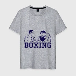 Футболка хлопковая мужская Бокс Boxing is cool, цвет: меланж