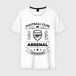 Футболка хлопковая мужская Arsenal: Football Club Number 1 Legendary, цвет: белый