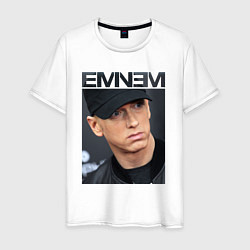 Футболка хлопковая мужская Eminem фото, цвет: белый