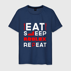 Мужская футболка Надпись Eat Sleep Roblox Repeat