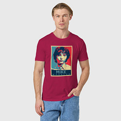 Футболка хлопковая мужская Stranger Things Майк, цвет: маджента — фото 2