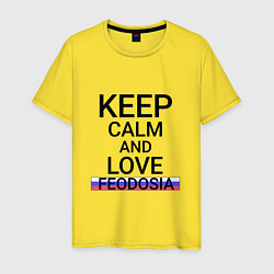 Футболка хлопковая мужская Keep calm Feodosia Феодосия, цвет: желтый