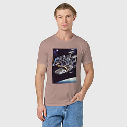 Футболка хлопковая мужская Starship Troopers Terran Command, цвет: пыльно-розовый — фото 2