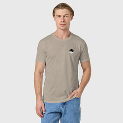 Футболка хлопковая мужская ИНЬ ЯНЬ СМАЙЛ MINI, цвет: миндальный — фото 2